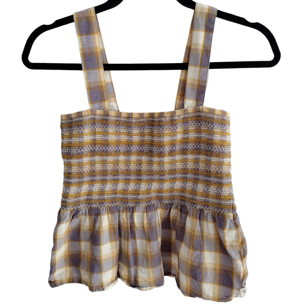 Toad & Co | Willet Plaid Smocked Babydoll Tank Top
